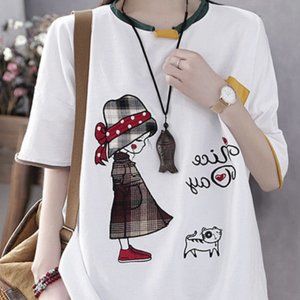 Short sleeved T-shirt 2021 summer new print retro
